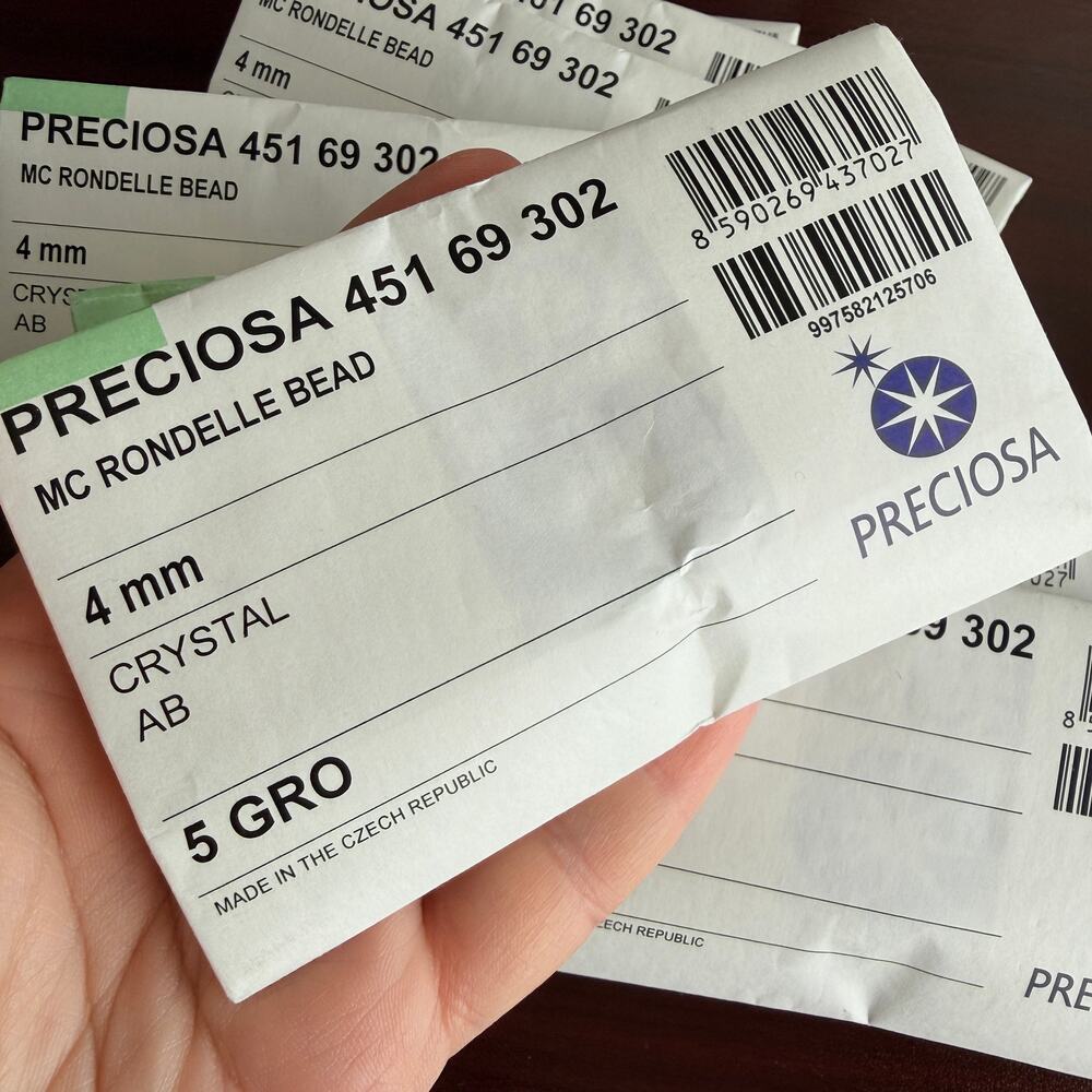 Genuine Preciosa Czech, 4mm Beads, 720pcs, Crystal AB Iridescent, Bicone
